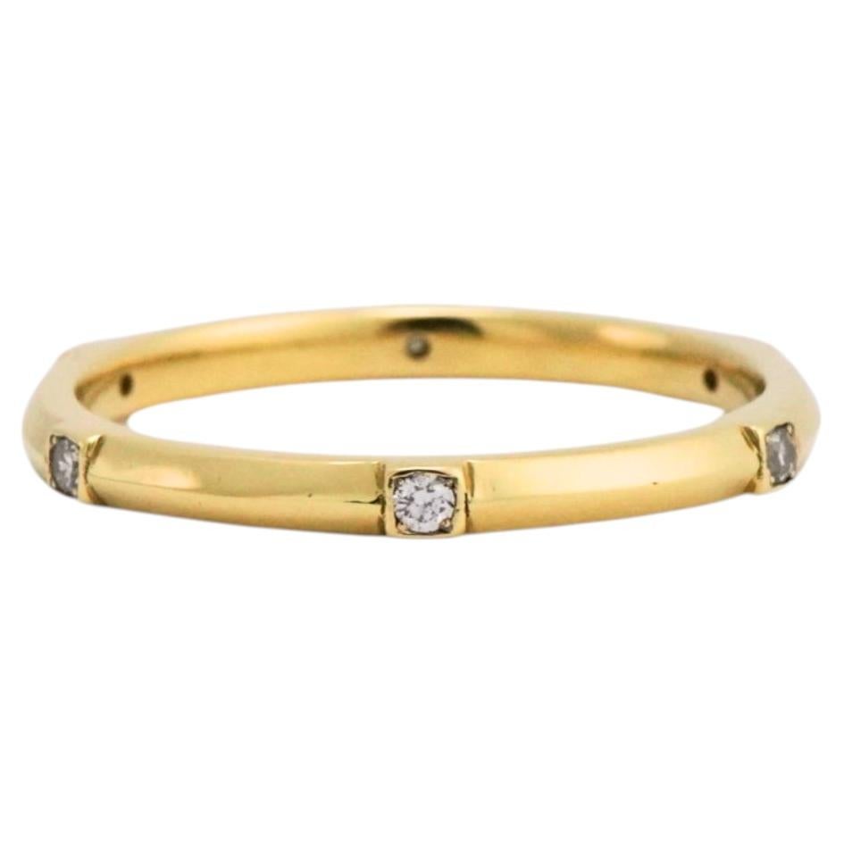 18K Yellow Gold Six Diamond Band Ring