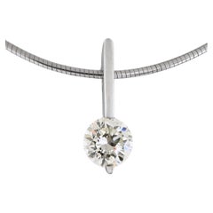 Collier solitaire avec diamant de 2,99 carats certifié GIA, en platine