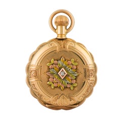 Antique Elgin 14K Multi-Color Gold Hunting Case Pocket Watch
