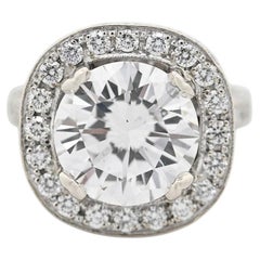 18K White Gold 4.05ct Diamond Ring GIA