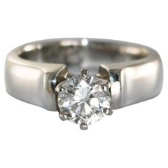 Platinum Ladies 0.85 Carat Round Brilliant J/SI2 Diamond Solitaire Ring