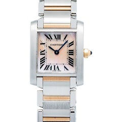 Cartier Tank Francaise W51027Q4 2019 Card 18k RG Two Tone MOP Dial Quartz 20mm