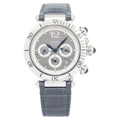 Cartier Pasha Chronograph 4363 WSPA0027 MINT Complete SS Grey Dial Auto 41mm