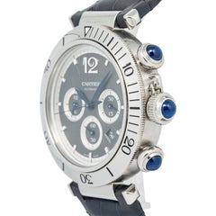 Cartier Pasha Chronograph 4363 WSPA0027 MINT Complete SS Grey Dial Auto 41mm