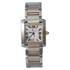 Cartier Tank Francaise 2302 W51005Q4 18k YG Two Tone Silver Dial Auto Men's 28mm
