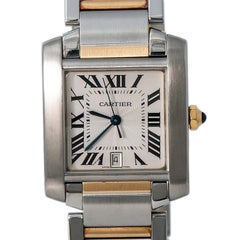 Cartier Tank Francaise 2302 W51005Q4 18k YG Two Tone Silver Dial Auto Men's 28mm