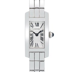 Cartier Laniere Allongee W15364W3 QUARTZ 18k White Gold Silver Dial 15x27mm