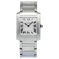 Cartier Tank Francaise 4476 WSTA0074 2023 Card Midsize Silver Dial Quartz 27mm