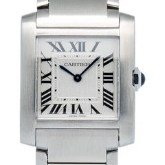 Cartier Tank Francaise 4476 WSTA0074 2023 Card Midsize Silver Dial Quartz 27mm