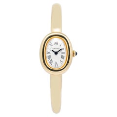 Cartier Baignoire 4596 WGBA0050 Complete Size 17 18k YG Silver Dial Quartz 18mm