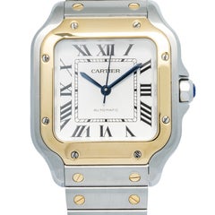Cartier Santos W2SA0016 2022 Card Automatic YG Two Tone Silver Dial Unisex 35mm