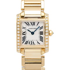 Cartier Tank Francaise 2385 W50002N2 Quartz 18K Yellow Customset Diamond 20x25mm