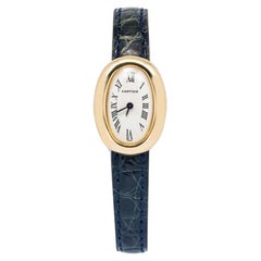 Cartier Baignoire W1510956 18k YG Cream Dial Quartz Women's Mini Watch 18mm
