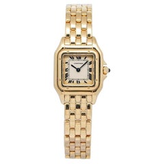 Cartier Panthere Vintage 18k Yellow Gold Patina Dial Quartz Ladies Watch 22mm
