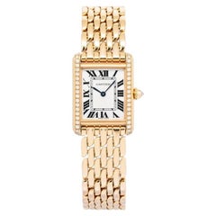 Cartier Tank Louis WJTA0020 18 Karat Roségold, Lünette mit Diamanten aus eigener Fertigung, Handaufzug, 22 x 29 mm