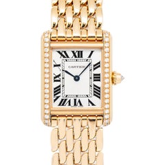 Cartier Tank Louis WJTA0020 18 Karat Roségold, Lünette mit Diamanten aus eigener Fertigung, Handaufzug, 22 x 29 mm