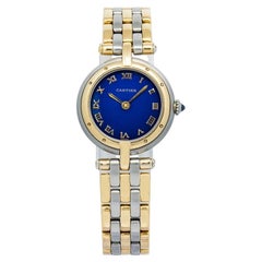 Cartier Panthère Vendome Louis W25030B8 YG Two Tone Blue Dial Quartz Lady's 24m
