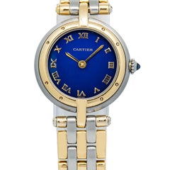 Cartier Panthère Vendome Louis W25030B8 YG Two Tone Blue Dial Quartz Lady's 24m