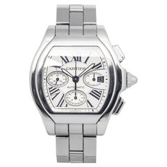 Cartier Roadster 3405 W6206019 SS Silver Dial Auto Men Watch 43mm