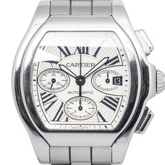 Cartier Roadster 3405 W6206019 SS Silver Dial Auto Men Watch 43mm
