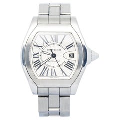 Cartier Roadster 3312 W6206017 Stainless Steel Silver Dial Quartz Men Watch 41mm
