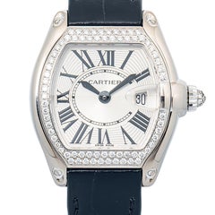 Cartier Roadster 2723 18k White Gold Factory Diamond Ladies Watch 31mm