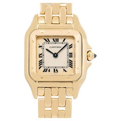 Cartier Panthere 10702 W25022B9 1996 paper 18k YG Patina White Dial Quartz 22mm