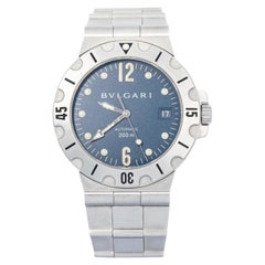 Bvlgari Diagono Scuba SD38S Stainless Steel Blue Dial Automatic Men's Watch 38mm