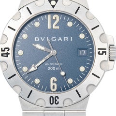 Bvlgari Diagono Scuba SD38S Stainless Steel Blue Dial Automatic Men's Watch 38mm