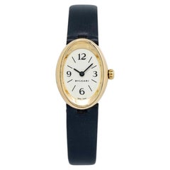 Bvlgari Ovale OV27G Baignoire 18k Yellow White Dial Quartz Women's Watch 20mm