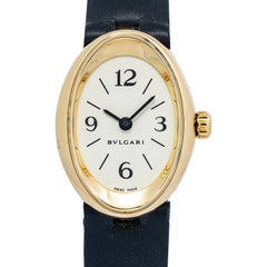Bvlgari Ovale OV27G Baignoire 18k Yellow White Dial Quartz Women's Watch 20mm