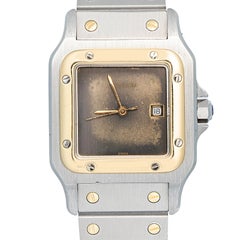 Cartier Santos Carree 2961 18k Two Tone Grey Dial Automatic Unisex Watch 29mm