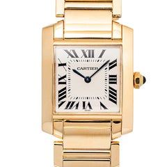 Cartier Tank Francaise W50003N2 18K YG White Dial Quartz Women's Watch 28mm