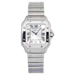 Cartier Santos WSSA0082 Steel Silver Dial Quartz Unisex Watch 28mm