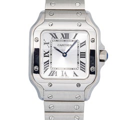 Cartier Santos WSSA0082 Steel Silver Dial Quartz Unisex Watch 28mm