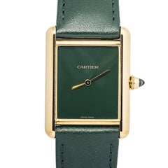 Cartier Tank Louis WGTA0286 Complete Green Dial Manual Winding Women's Watch 26m