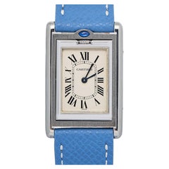 Cartier Tank Basculante 2405 W1011258 Off-White Dial Quartz Unisex Watch 24mm