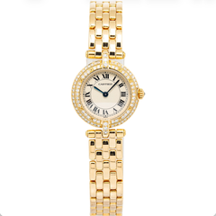 Cartier Panthere Vendome Factory Diamond White Dial Ladies Watch 24mm