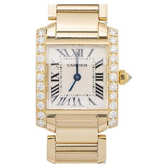 Cartier Tank Francaise W50002N2 Aftermarket Diamond Bezel Women's Watch 20mm