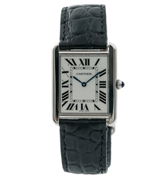 Cartier Tank Solo W1018355 2016 Card Stainless Steel White Dial Men's Watch 28mm