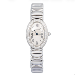 Cartier Baignoire 1920 WB509751 Diamond Bezel Ivory Dial Women's Watch 22.5mm