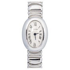 Cartier Baignoire Mini W15189L2 Stainless Steel White Dial Women's Watch 18x25mm
