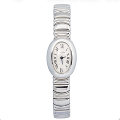Cartier Baignoire Mini W15189L2 Stainless Steel White Dial Women's Watch 18x25mm