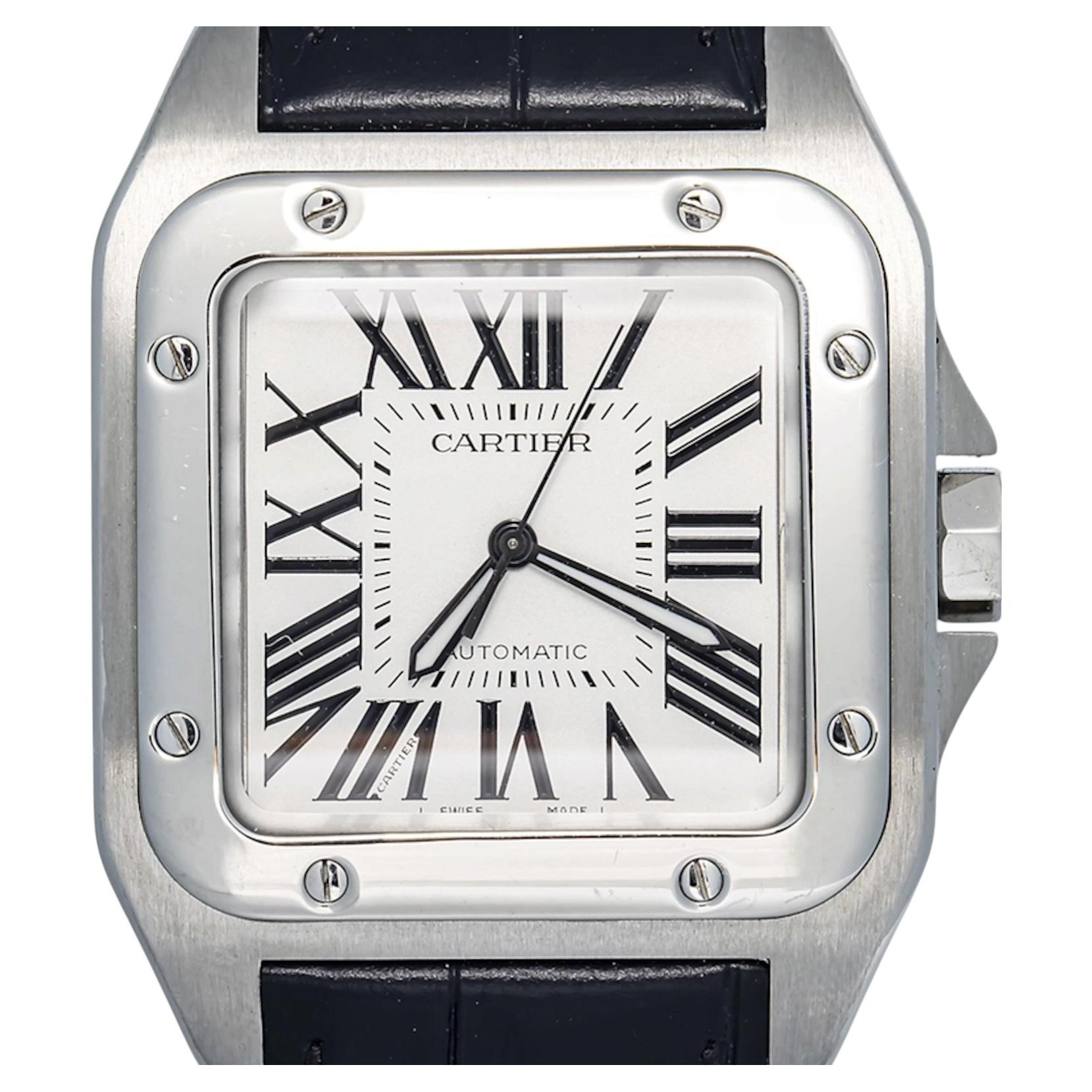 Cartier Santos X-Large W20073X8 Stainless Steel White Dial Men's Watch 42mm