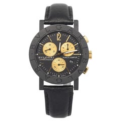 Bvlgari Carbon Gold BB38CLCH Yellow Gold & Carbon Black Dial Men's Watch 38mm