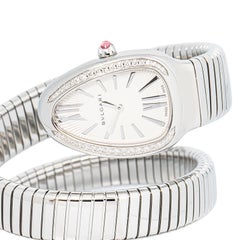 Bvlgari Serpenti SP355 Stainless Steel White Dial Women's Watch 20mm