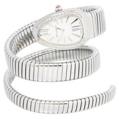 Bvlgari Serpenti SP355 Stainless Steel White Dial Women's Watch 20mm