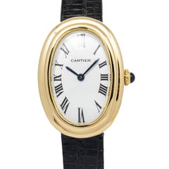Cartier Baignoire 78094 18k Yellow Gold White Dial Women's Watch 22mm