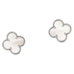 Van Cleef & Arpels Sweet Alhambra VCARG12000 White Gold Mother-of-Pearl Earstuds