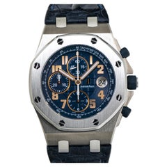 Audemars Piguet Royal Oak 26365IS en titane, cadran bleu à chiffres arabes, automatique, pour homme, 42 mm
